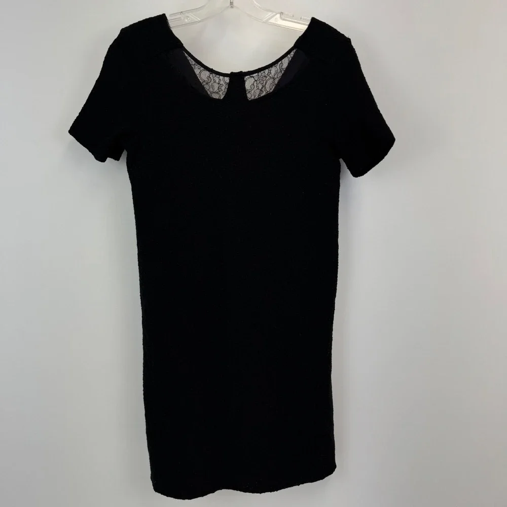 Marc by Marc Jacobs Black Lace Inset Zip Back Dress‎ Short Sleeve XS